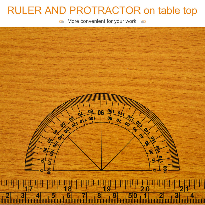 100 cm Foldable Garage Work Bench, Craft Table MDF Workstation, Heavy-duty Steel Frame with Ruler, Protractor