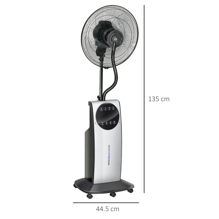 16" Pedestal Fan with Water Mist Spray, Humidifying Misting Fan, Standing Fan with 3 Speeds, 3.1L Water Tank, Timer and Electric Mosquito Killer Jack, Black