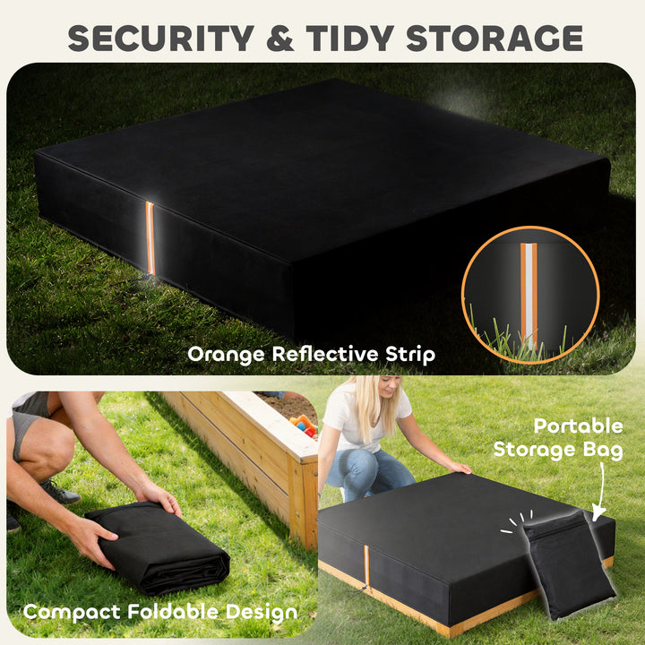 Sandbox Cover, Square Sandpit Cover Waterproof Dustproof UV Protection