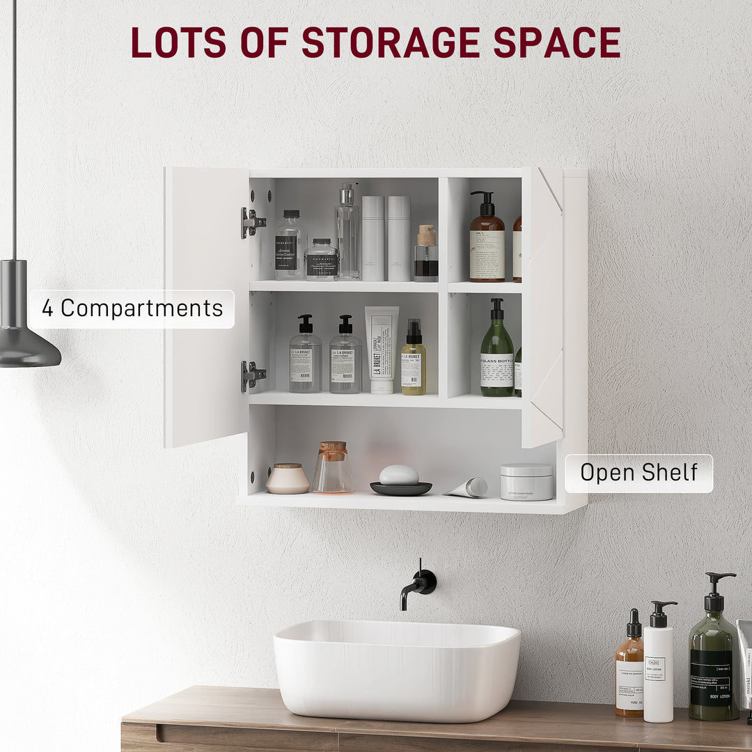Wall Mounted Bathroom Storage Cupboard - White