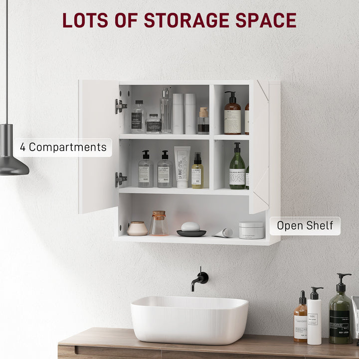 Wall Mounted Bathroom Storage Cupboard - White