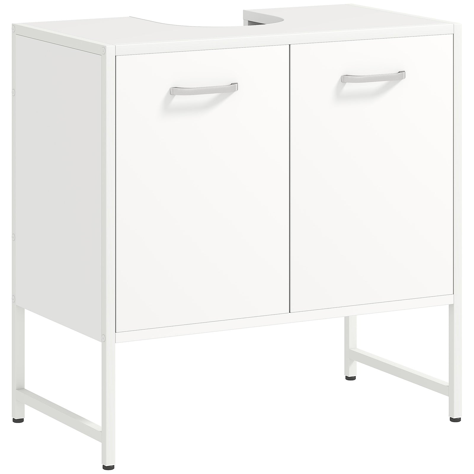 Bathroom Vanity Unit, Under Sink Storage Cabinet with Soft-Close Doors for Basin without or with Pedestal, White