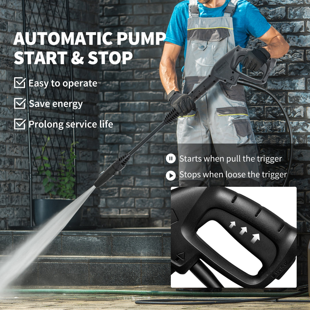 1800W 150-Bar Pressure Washer, with Adjustable Nozzle - Green