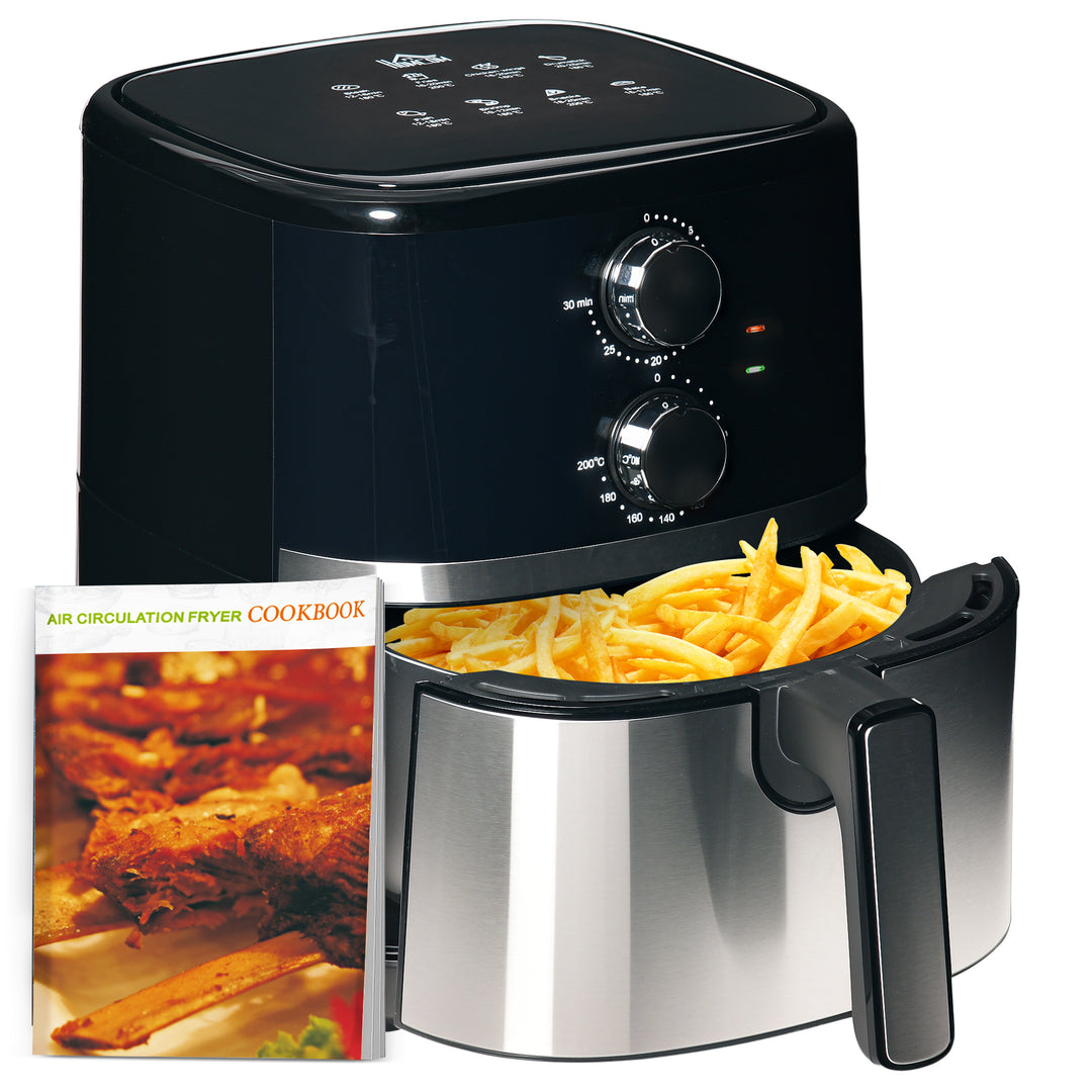 MCL 4.5L Air Fryer, 1500W Air Fryer Oven with Rapid Air Circulation, Adjustable Temperature, Timer and Nonstick Basket for Oil Less or Low Fat Cooking, Black