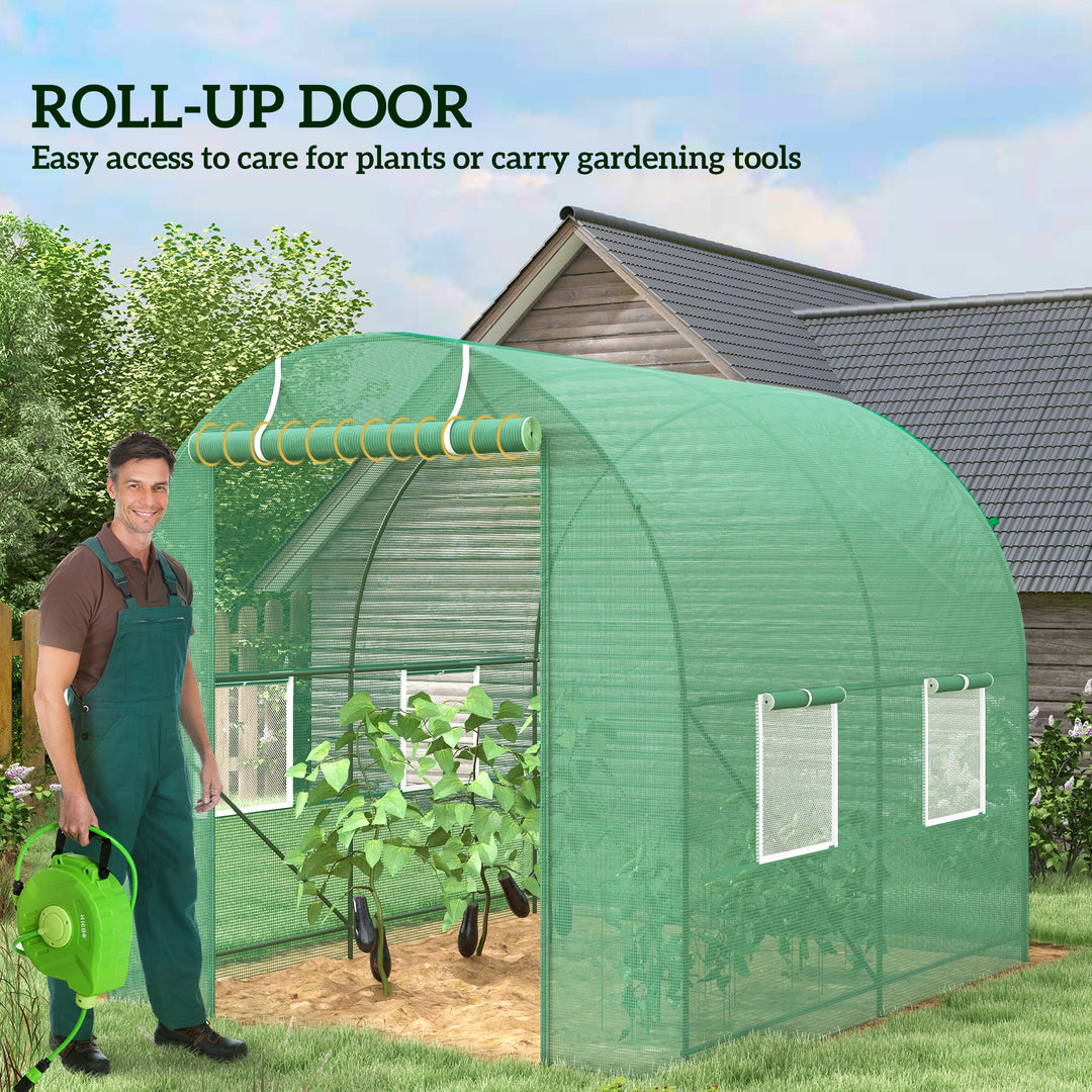 MCL 245 x 200cm Polytunnel Greenhouse - Green