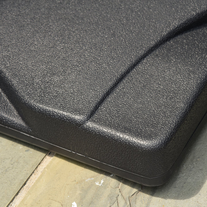 20kg Square Parasol Base Outdoor Garden Cement Umbrella Weight Stand Holder, Fits Φ32mm,Φ38mm,Φ48mm Pole - Black