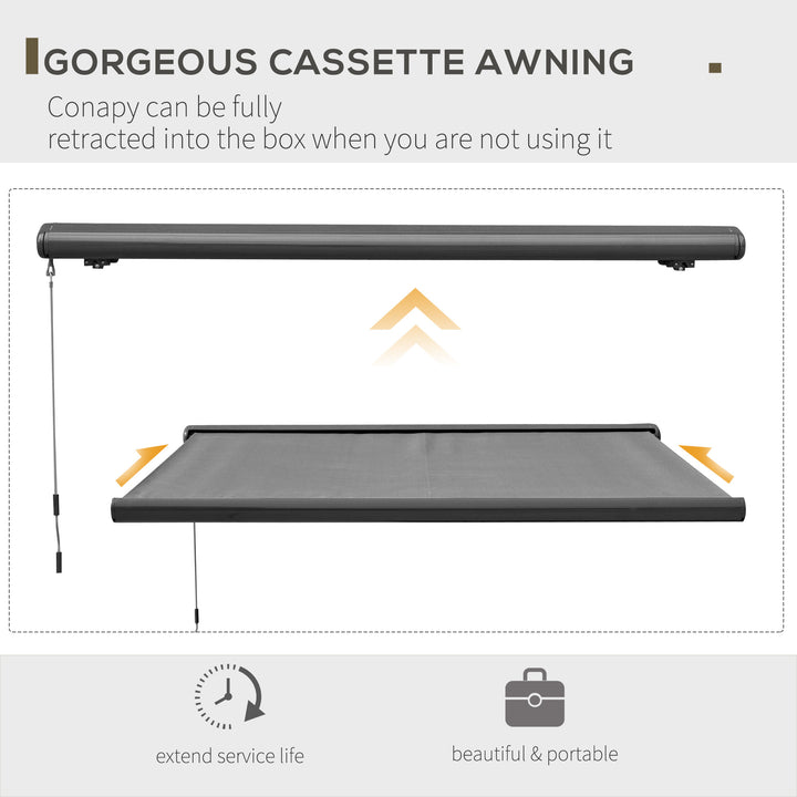 Cassette Electric Manual Awning Door Window Retractable Canopy w/ R/C