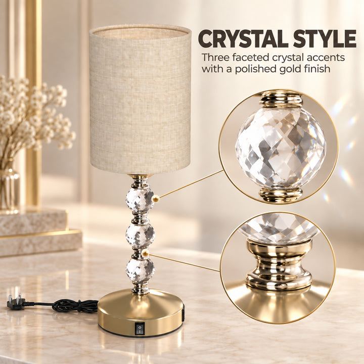 Bedside Lamp, Modern Crystal Decoration Table Lamp with PVC shade - view 4