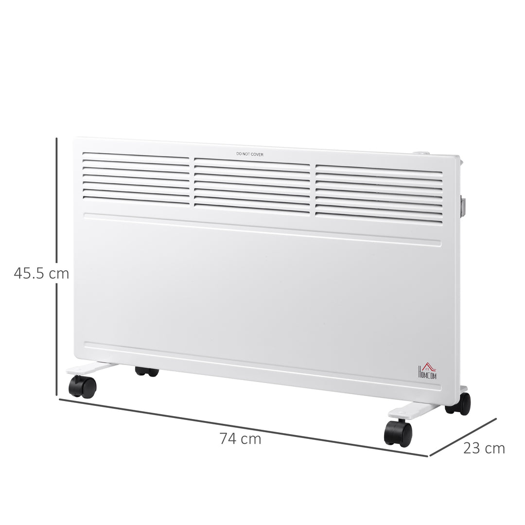 MCL POWER Convector Radiator Freestanding or Wall-mounted Heating with 2 Heat Settings Safety Cut-Off, White