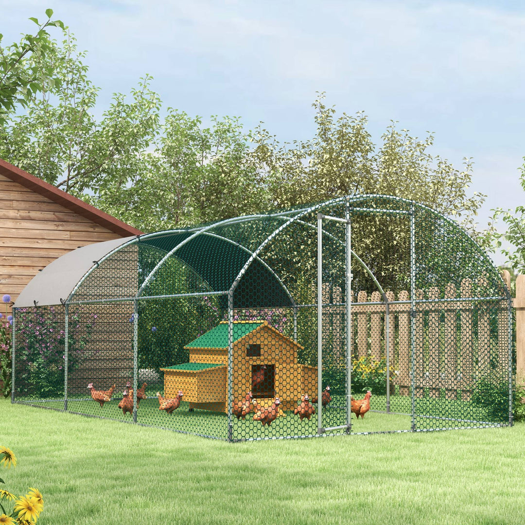 MCL Galvanised Chicken Coop Hen House w/ Cover 5.7 x 2.8 x 2m