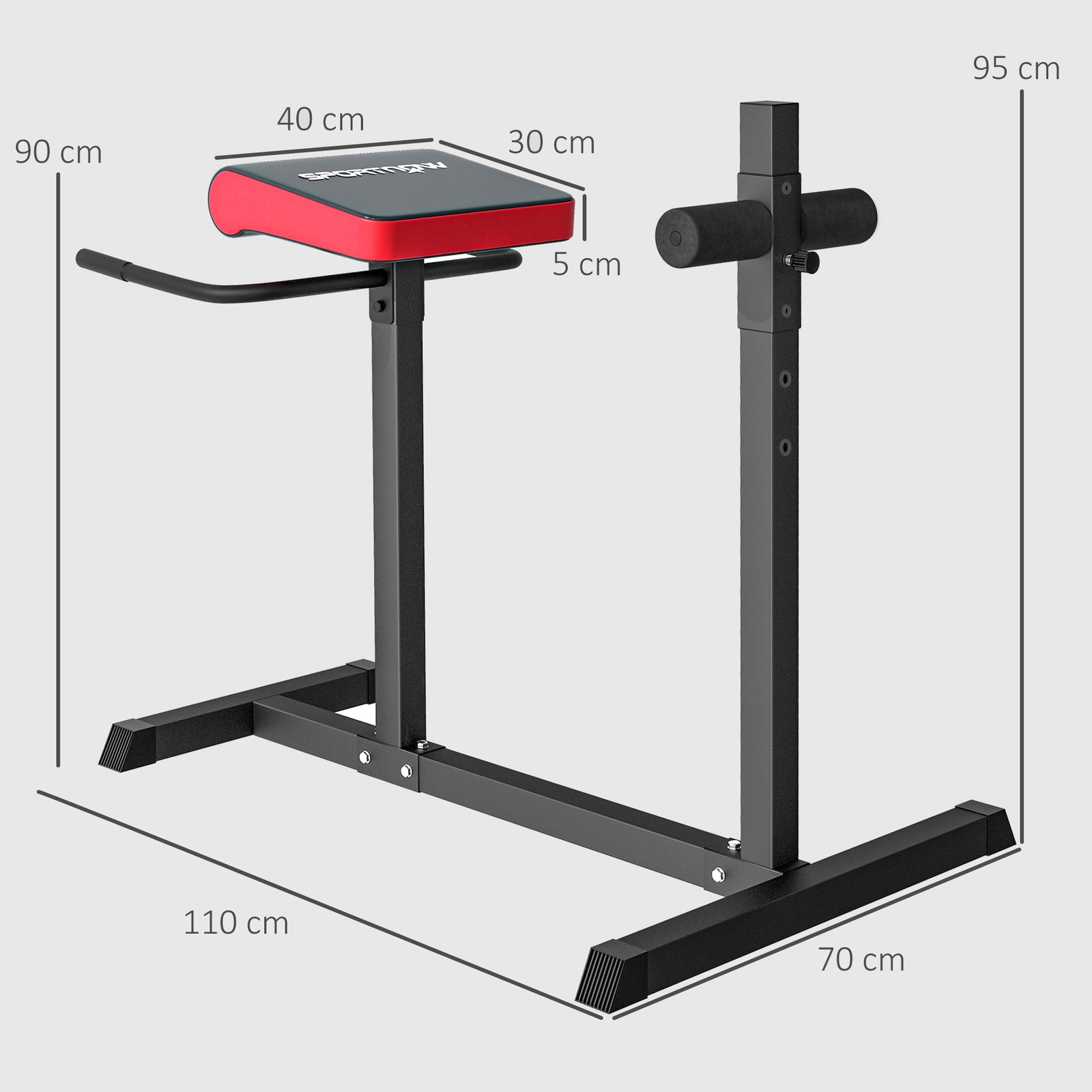 Back Extension Roman Chair, Hyperextension Bench with Adjustable Leg R
