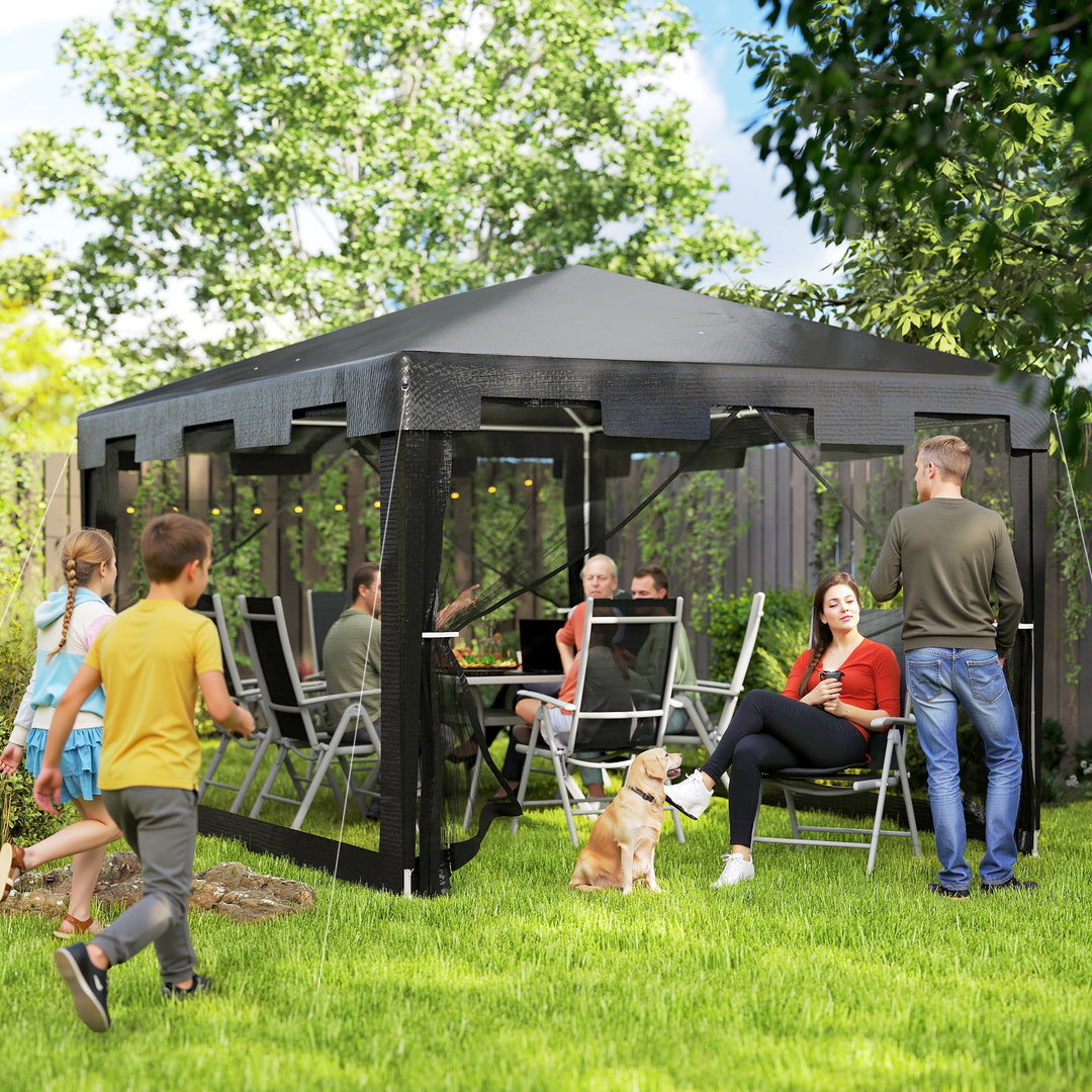 4 x 3 m Party Tent Wedding Gazebo Outdoor Waterproof PE Canopy Shade with Panel