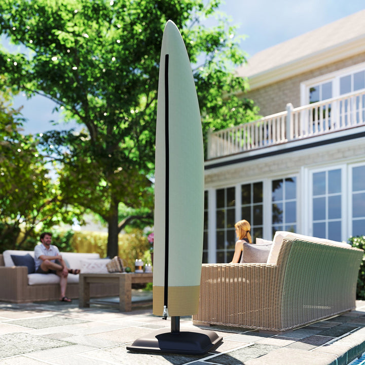 MCL Parasol Cover, 600D Oxford Cantilever Umbrella Cover Fit for 2-4m Parasol, Banana Umbrella Protector with Zipper for Outdoor Garden, Patio, White