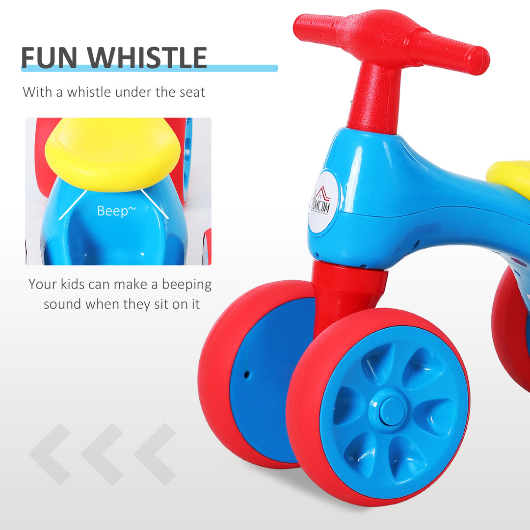Baby Balance Bike Toddler Training Walker Smooth Rubber Wheels Ride on Toy Storage Bin Gift for Boys Girls Blue Red