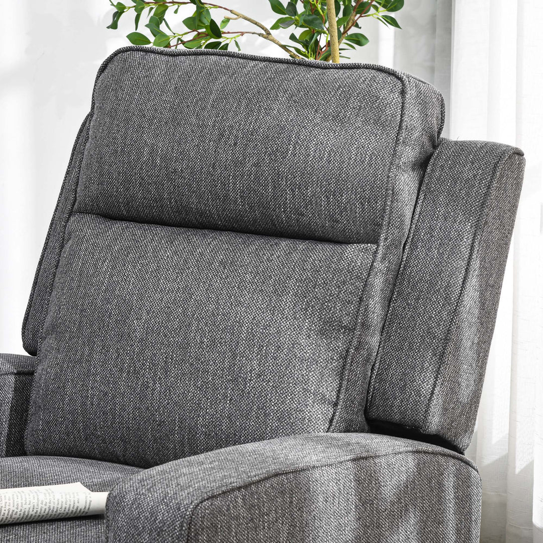 150° Electric Reclining Chair, with USB port and Footrest - Charcoal Grey