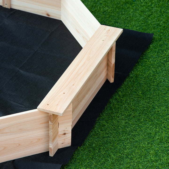 Kids Wooden Sand Pit Children Sandbox with Cover Outdoor Playset for Backyard for 3-8 years 139.5 x 139.5 x 21.5 cm