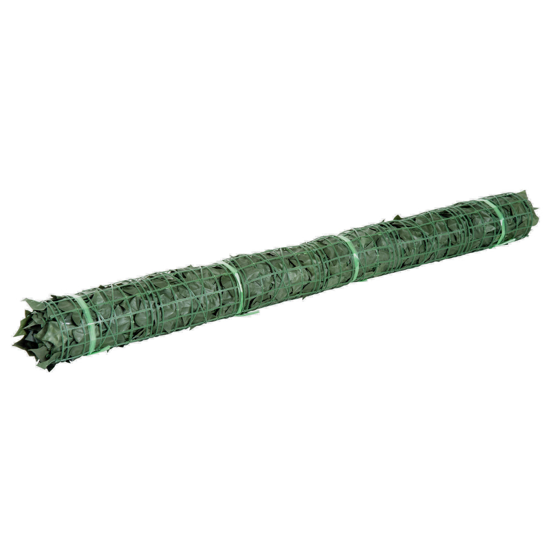 1-Piece Artificial Leaf Hedge Screen Privacy Fence Panel for Garden Outdoor Indoor Decor, Dark Green, 2.4M x 1M