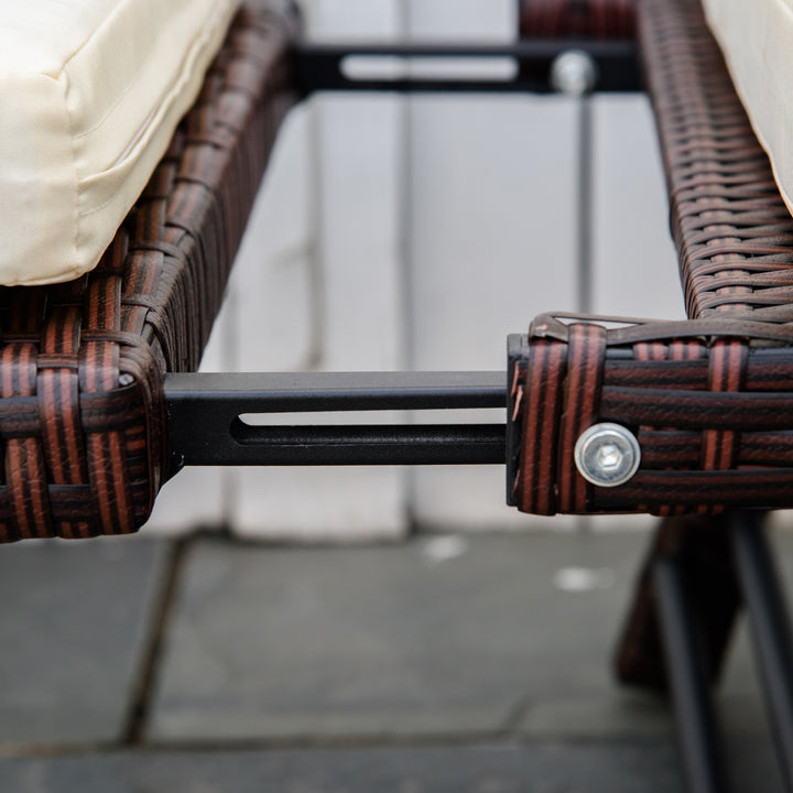 MCL 2-Seater 2-in-1 Rattan Convertible Sofa Daybed Brown