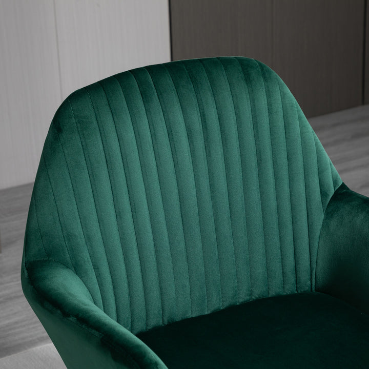 HOMCOM Velvet Armchair Duo: Luxurious Lounge Seating with Metal Base, Emerald Green | Aosom UK