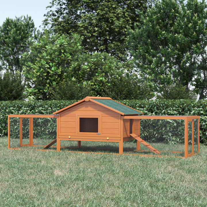 Wooden Guinea Pigs Hutches W/ Ramp-Golden Red