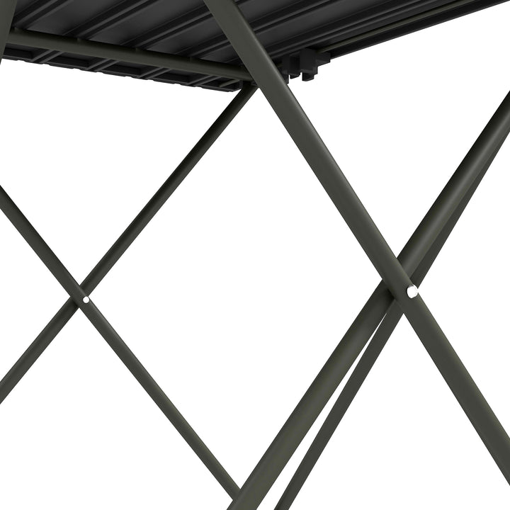 Folding Camping Table, Lightweight Metal Picnic Table with Carry Bag, Foldable Table for Outdoor Camping, Picnic, Hiking, BBQ, Fishing, Black
