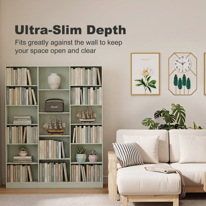 Bookcase with Open Storage, 6-Tier Bookshelf with Anti-Tipping Hardwar
