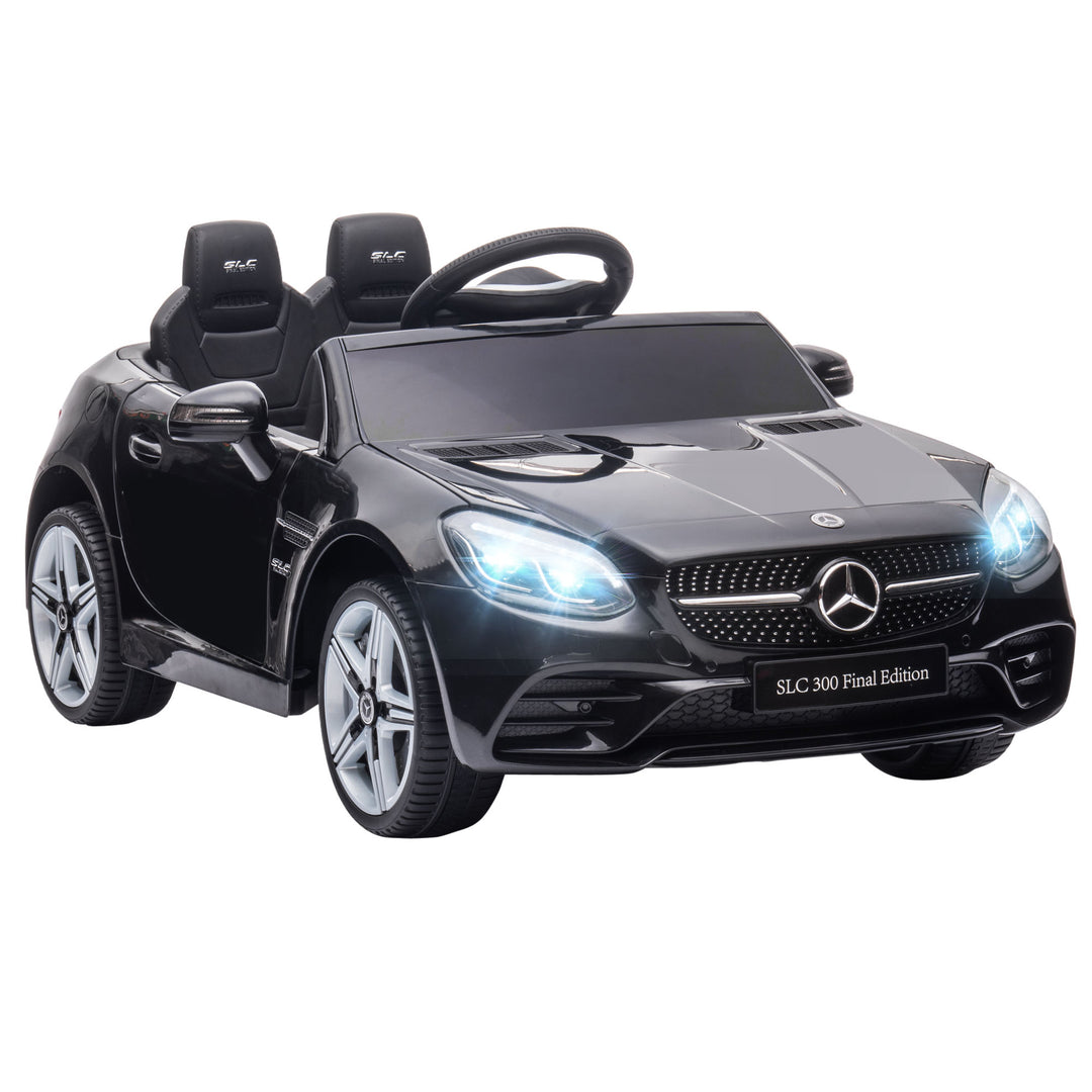Benz SLC 300 Licensed 12V Kids Electric Ride On, with Music, Remote Control, LED Headlights, Horn, Black