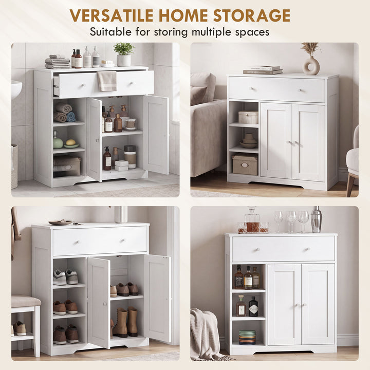 Bathroom Floor Cabinet, Freestanding Bathroom Cabinet with Drawer, Doo