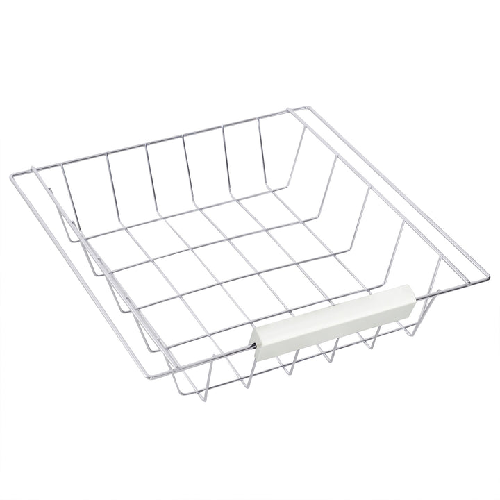 Rolling Kitchen Island Trolley Cart Drawer Shelves Basket Wheels W/ 6 Bottle Wine Rack White