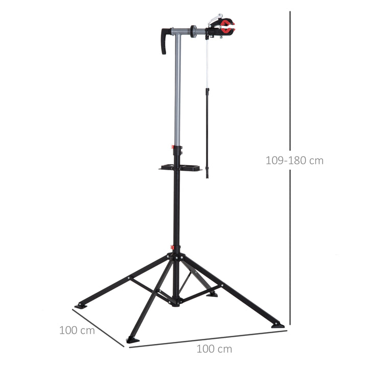 Folding Bike Repair Stand Bicycle Bike Stand For Maintenance Display Cycle Rack with Tool Tray, Height Adjustable