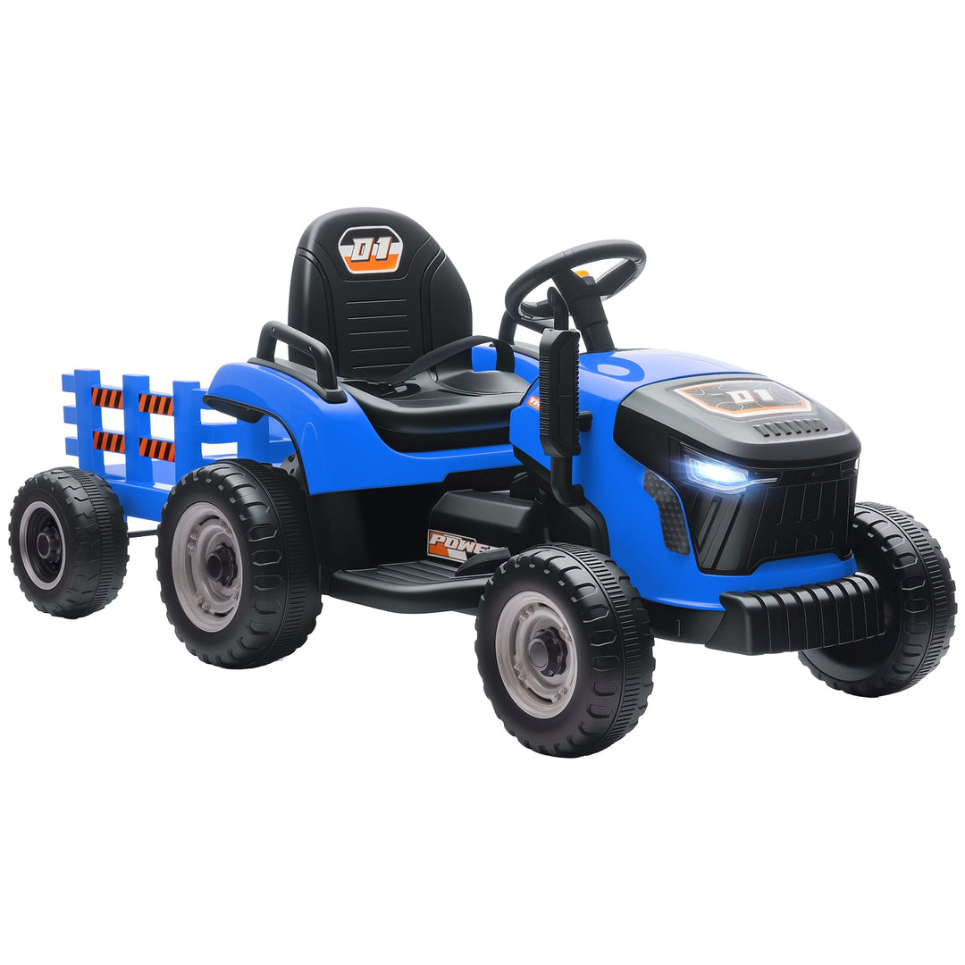 12V Ride on Tractor and Trailer with Remote Control, Music