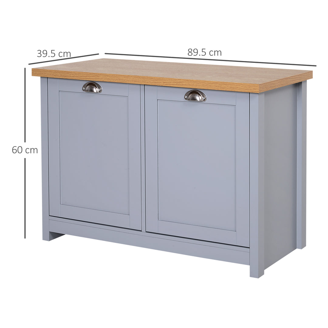 Shoe Cabinet, Modern Shoe Bench with 2 Doors for Hallway, Entryway, Grey