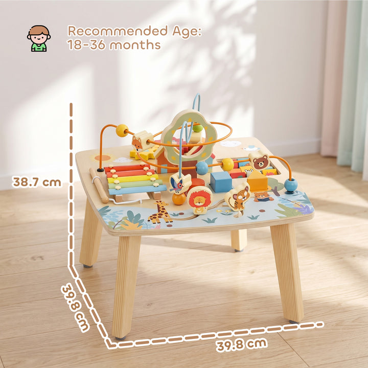 Wooden Baby Activity Table, 6 In 1 Montessori Learning Table with - view 3
