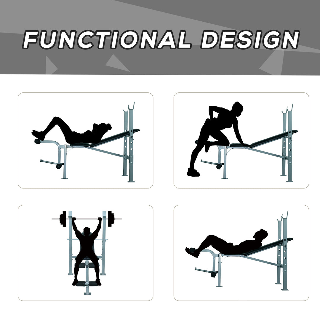 HOMCOM Heavy Duty Adjustable Multi Gym Chest Leg Arm Weight Bench w/4 Incline Postions