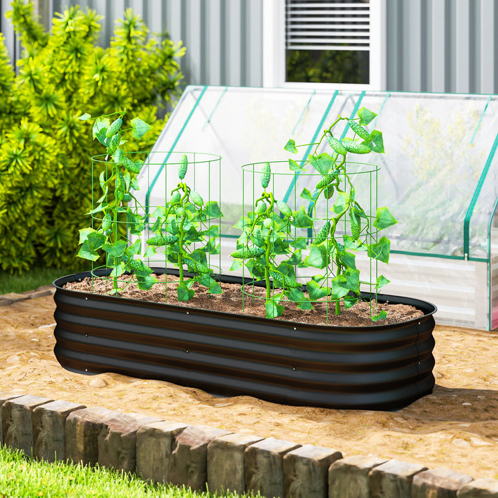 Galvanised Raised Garden Bed, Metal Planter Box with Safety Edging, fo