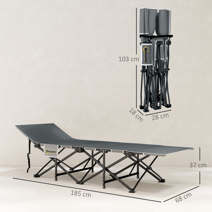 68cm Wide Folding Bed, Camping Cot for Adults with Mattress, Carry Bag