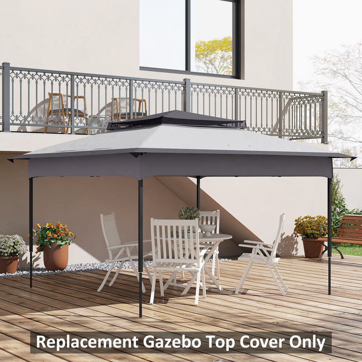 Outsunny Pop Up Gazebo Replacement Canopy, 2-Tier Roof for 3.25m x 3.25m Frame, UV30+ Protection, Grey