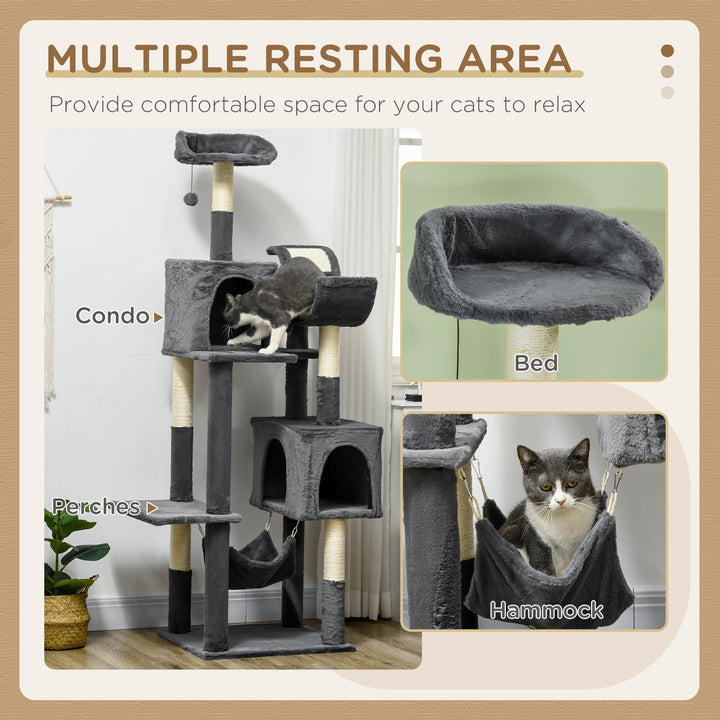 PawHut 177cm Cat Tree for Indoor Cats, Multi