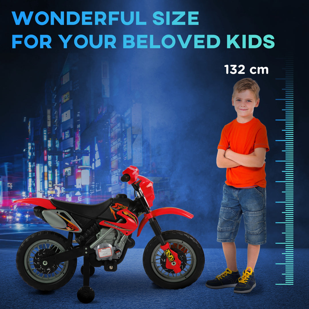 6V Kids Child Electric Motorbike Ride on Motorcycle Scooter Children Toy Gift for 3-6 Years (Red)