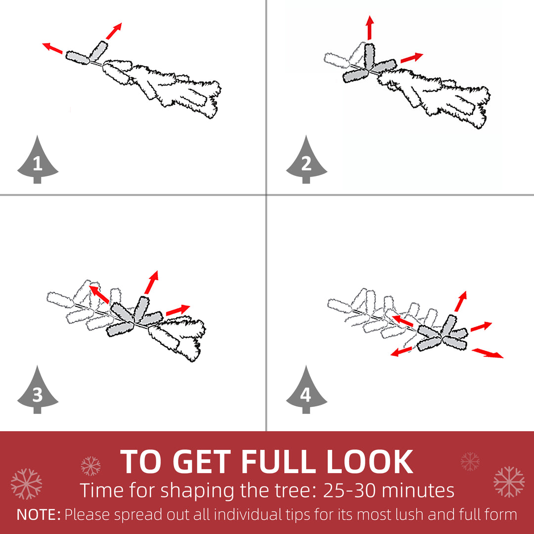 MCL 7.5FT Artificial Snow Dipped Christmas Tree Xmas Pencil Tree Holiday Home Indoor Decoration with Foldable Black Stand, Green