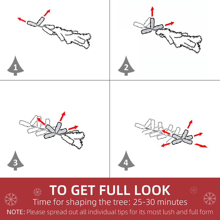 MCL 7.5FT Artificial Snow Dipped Christmas Tree Xmas Pencil Tree Holiday Home Indoor Decoration with Foldable Black Stand, Green