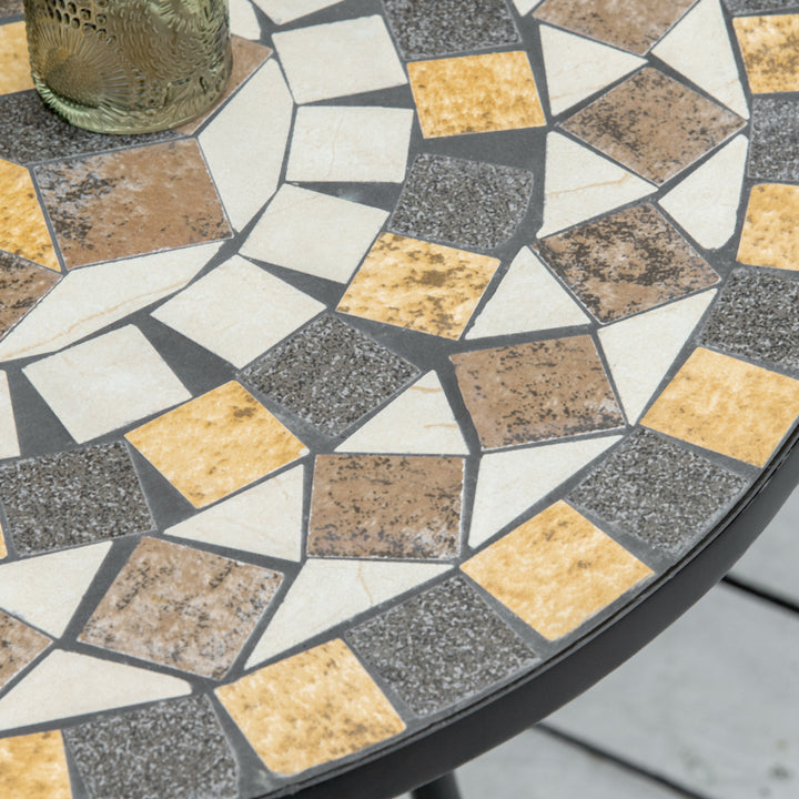 Φ60cm Mosaic Outdoor Patio Table - Grey