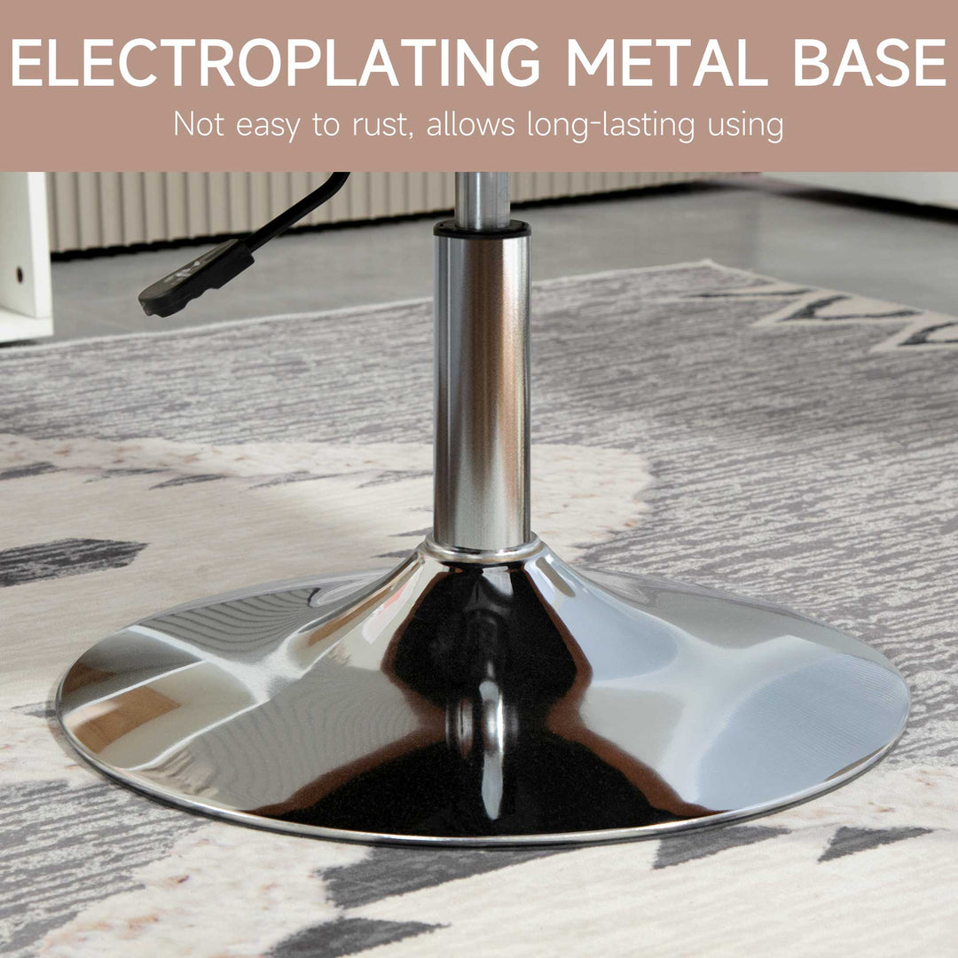 MCL Swivel Microfibre Accent Chair for Living Room Contemporary Vanity Armchair with Adjustable Height Thick Cushion Lumbar Support Armrest for Bedroom Office Brown