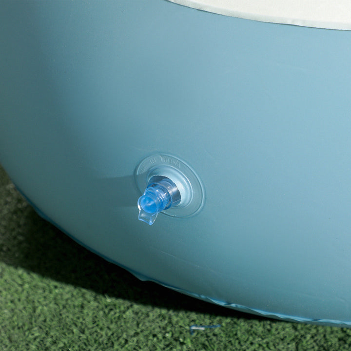 Inflatable Tub Chair and Footstool - Blue/White