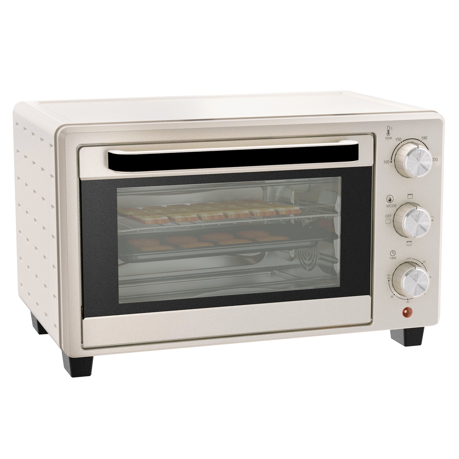 21L Mini Countertop Oven, 100°C-230°C Adjustable Temp - White