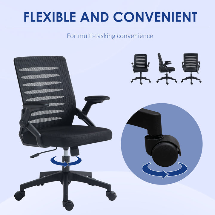 44-53.5cm Adjustable Height Work Chair, with Mesh Back - Black