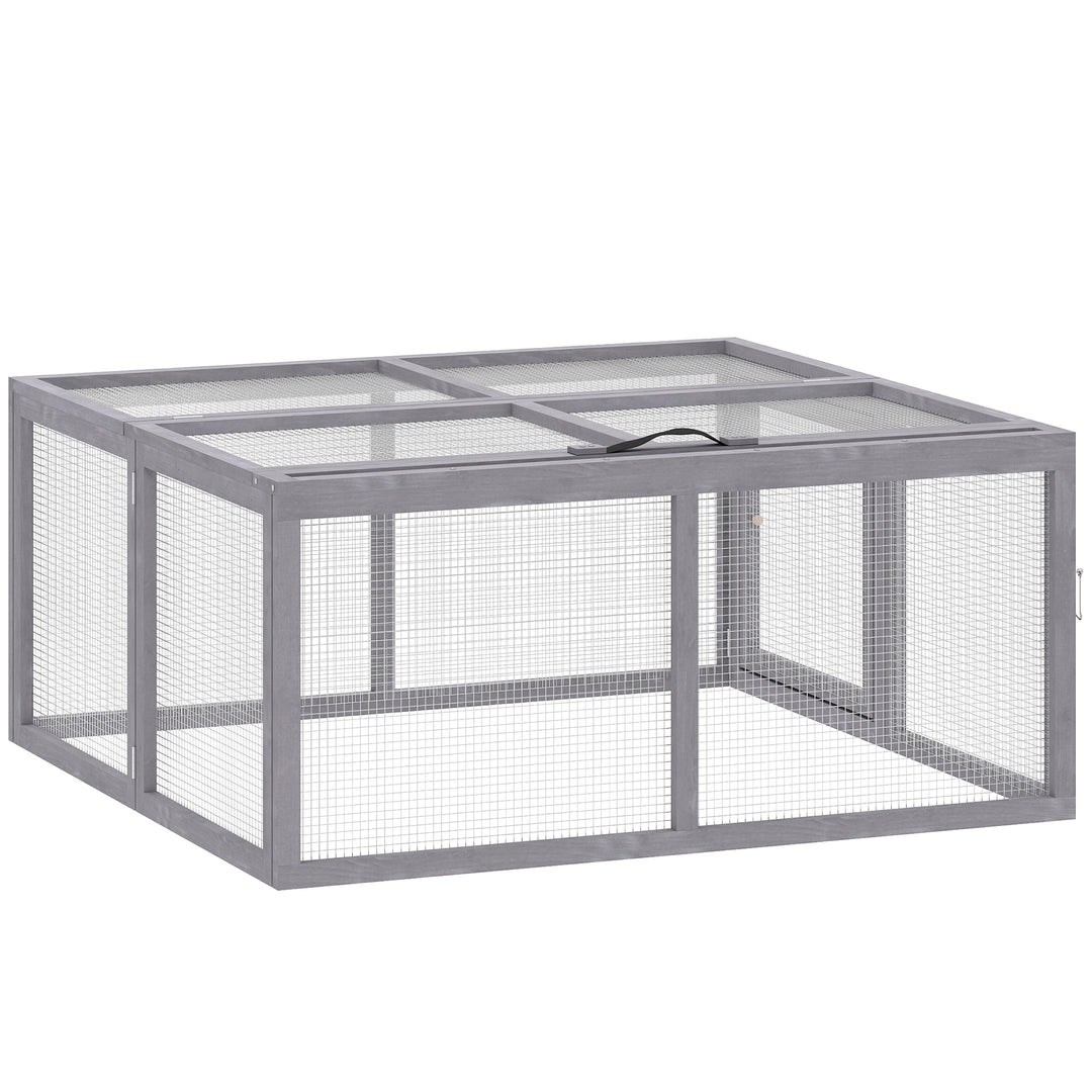 Rabbit Hutch Outdoor, Foldable Guinea Pig House with Openable Top, for