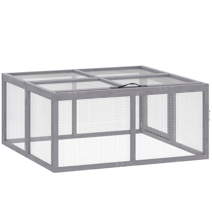 Rabbit Hutch Outdoor, Foldable Guinea Pig House with Openable Top, for