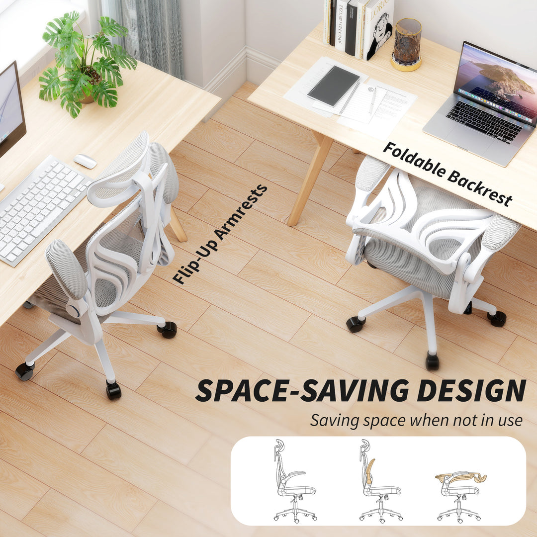 Ergonomic Office Chair with Foldable Backrest, 2D Headrest