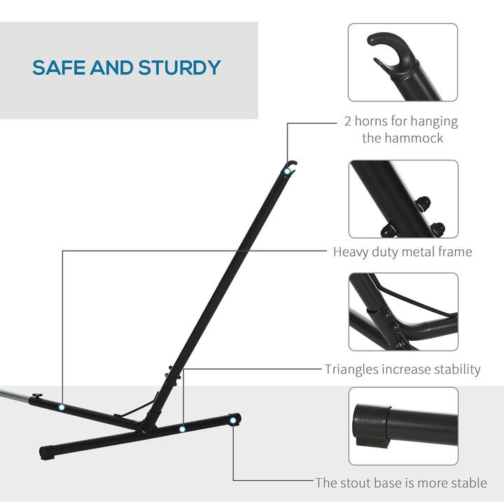 3.1–3.8m Adjustable Universal Hammock Stand Metal Frame Garden Camping Picnic Outdoor Patio Replacement – Stand Only